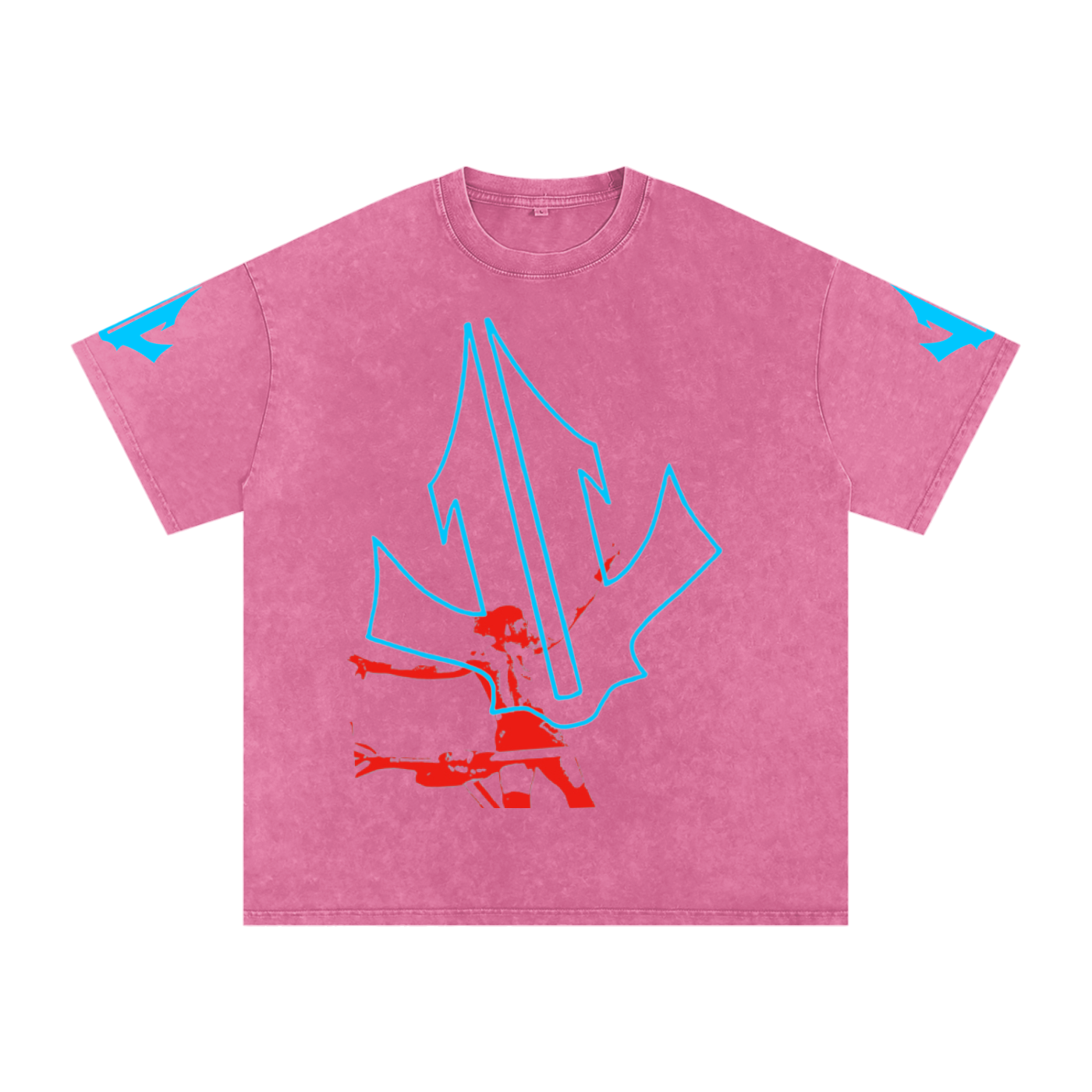 Rocket in the Sky | Snow Washed Oversized Cotton T-Shirt