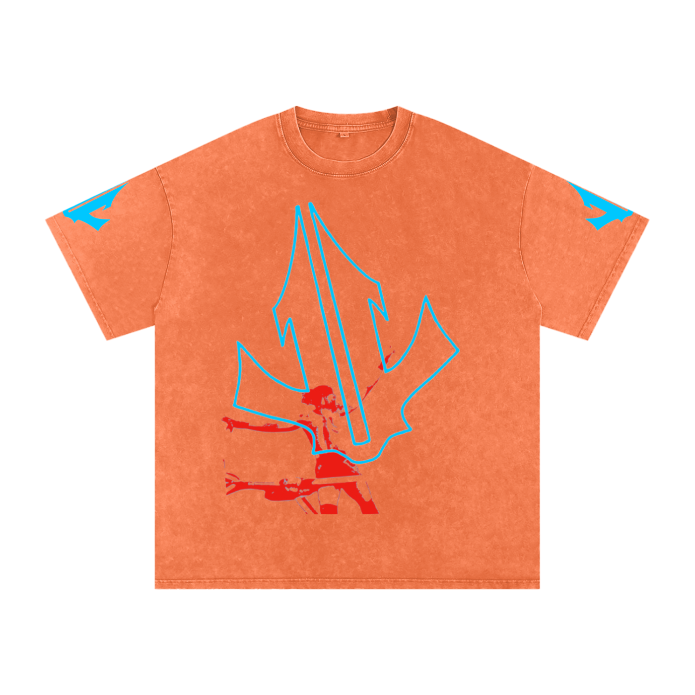 Rocket in the Sky | Snow Washed Oversized Cotton T-Shirt