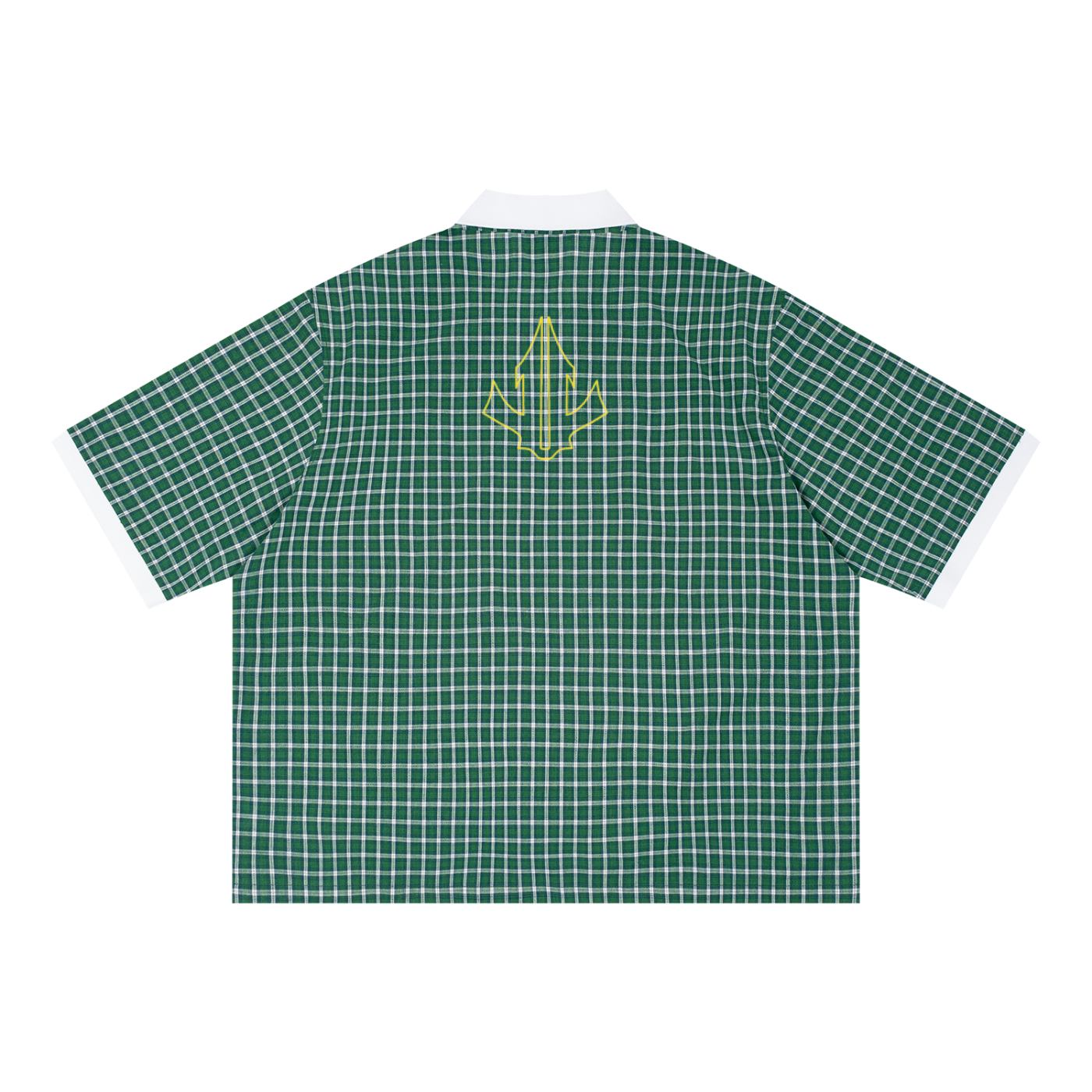 Unisex Boxy Plaid Color Block Polo Shirt