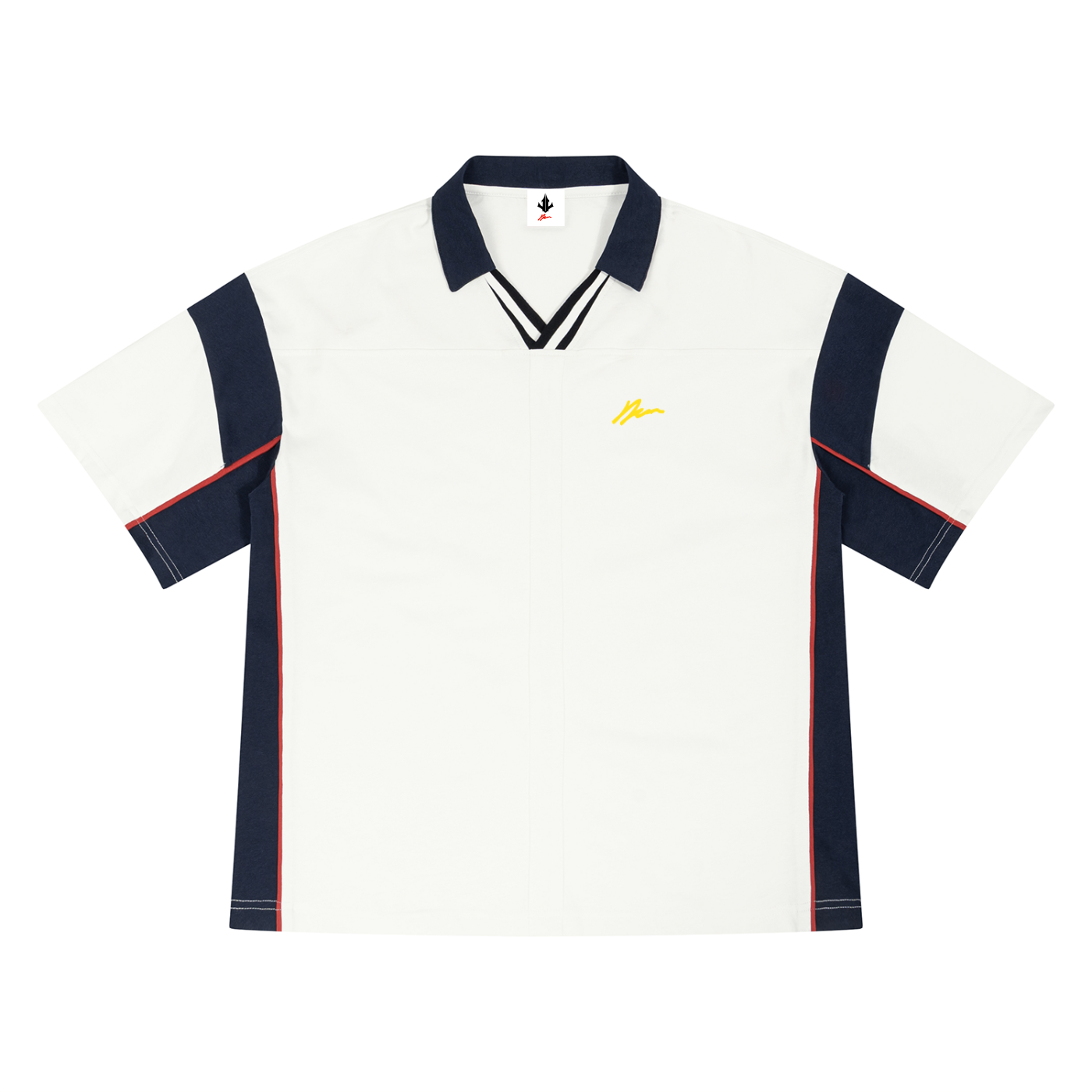 Unisex Boxy Color Block Polo Shirt