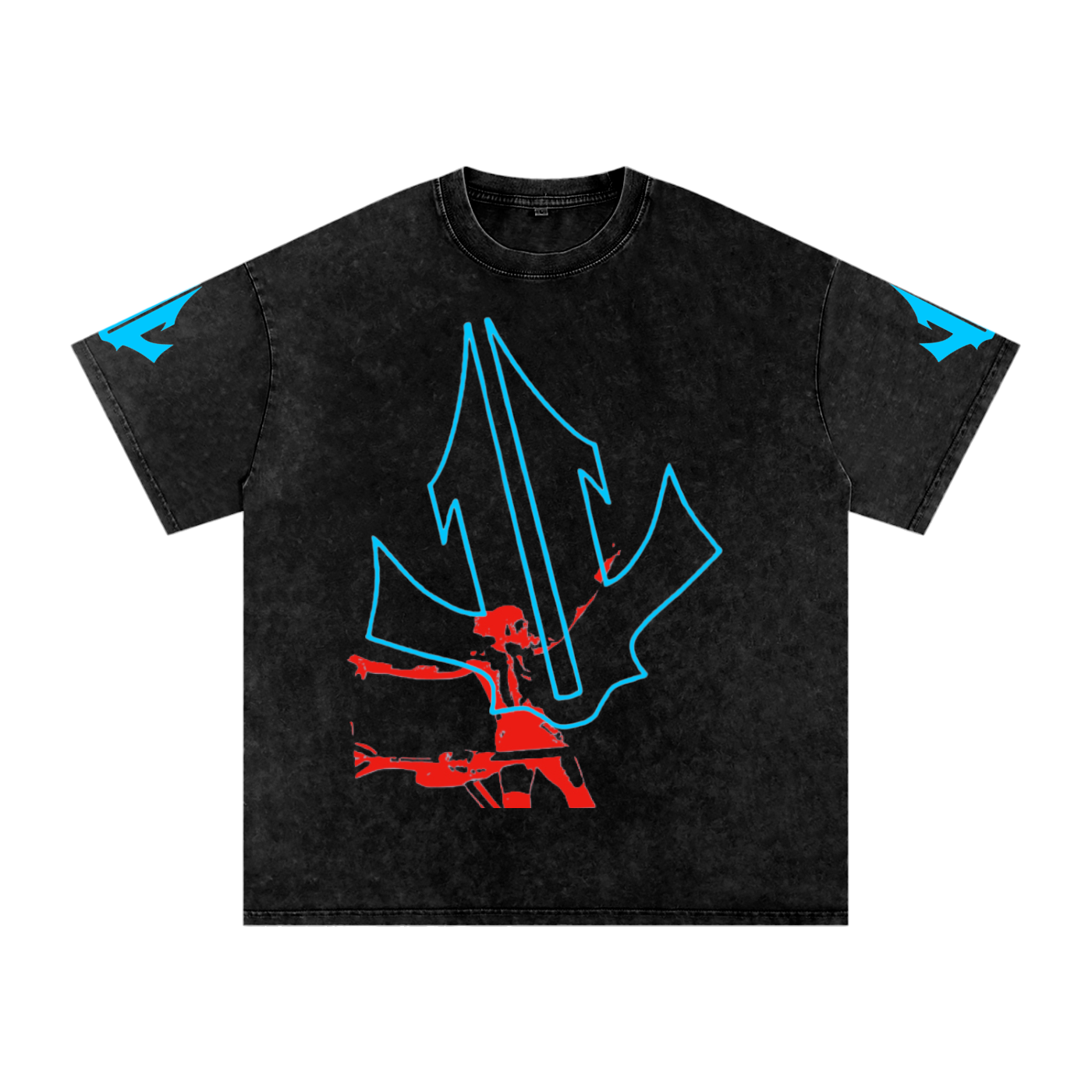 Rocket in the Sky | Snow Washed Oversized Cotton T-Shirt