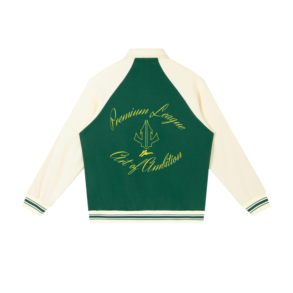 Contrast Raglan Sleeve Baseball Jacket