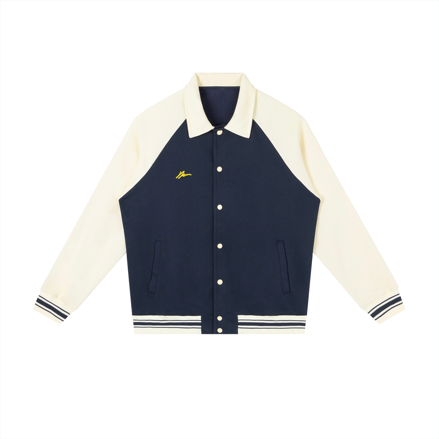 Contrast Raglan Sleeve Baseball Jacket