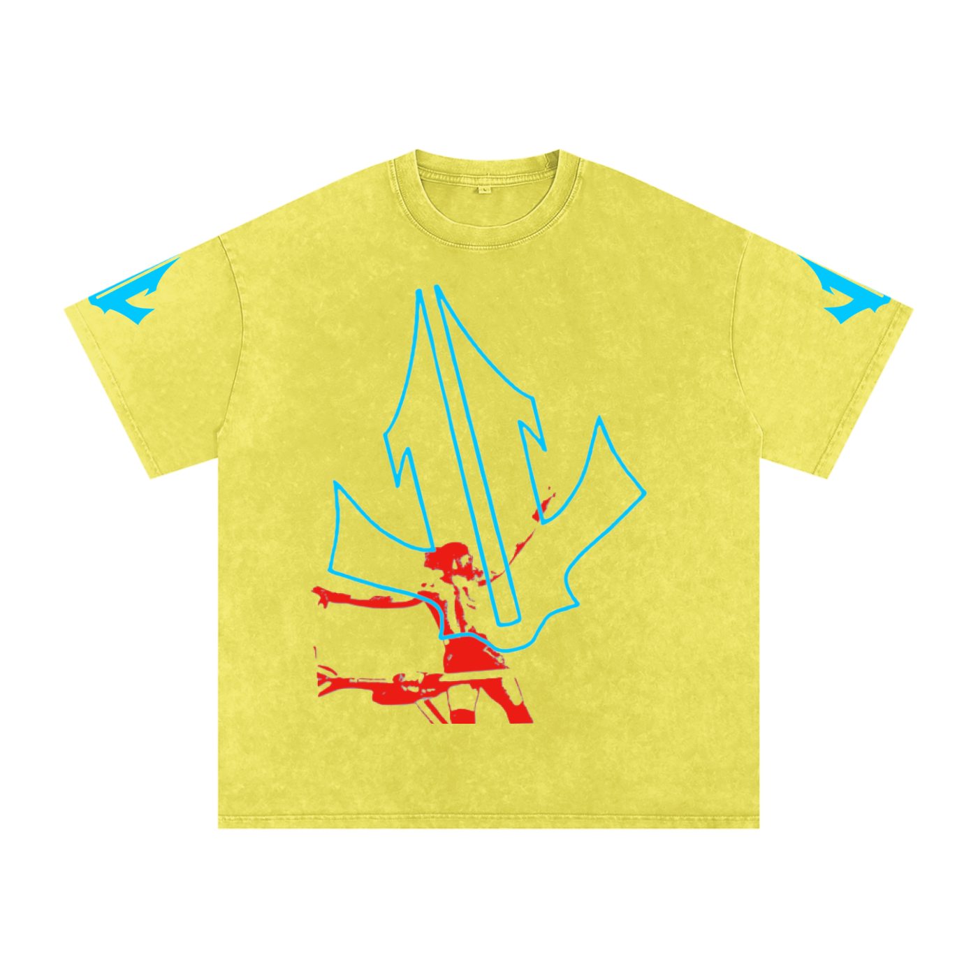 Rocket in the Sky | Snow Washed Oversized Cotton T-Shirt