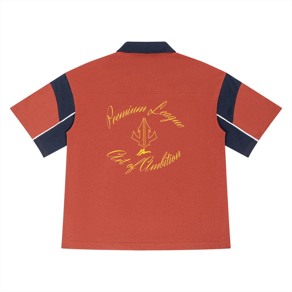 Unisex Boxy Color Block Polo Shirt